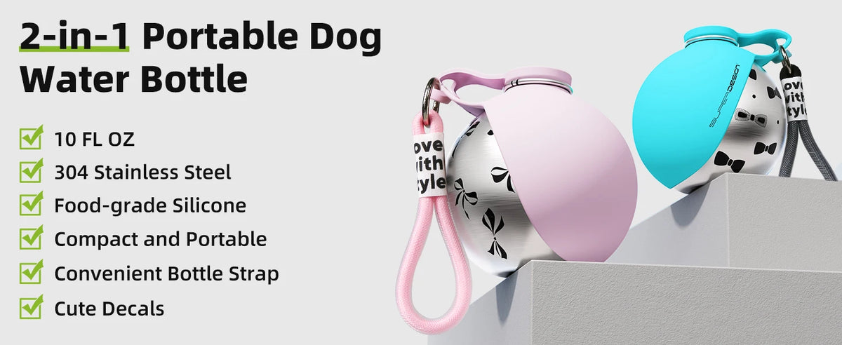 AUSLITH TrekSip Portable Leak Proof Pet Water Bottle with Bowl
