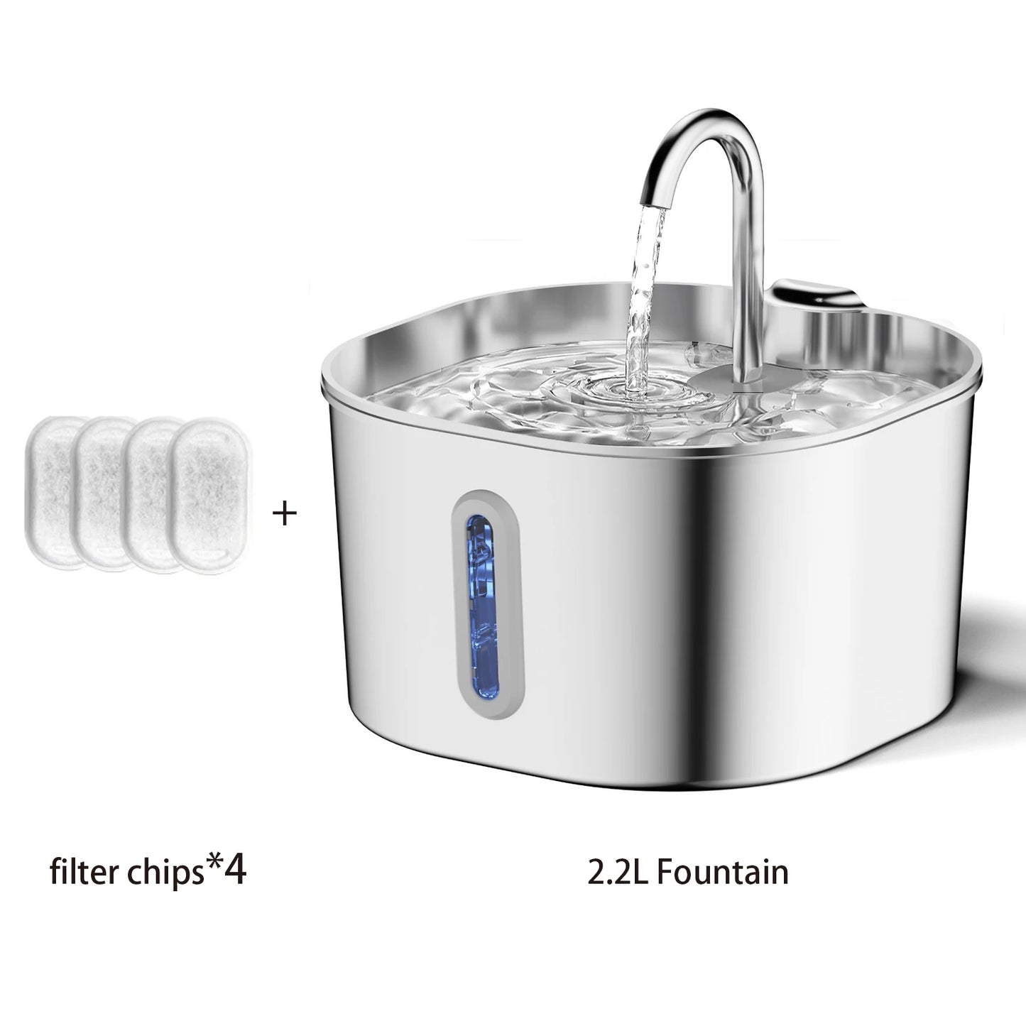 AUSLITH PureFlow – 2.2L Automatic Stainless Steel Cat Water Fountain