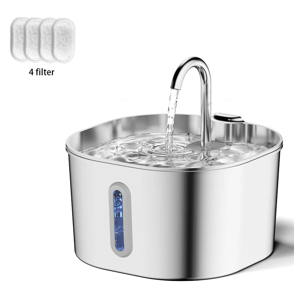 AUSLITH PureFlow 2.2L Automatic Stainless Steel Cat Water Fountain