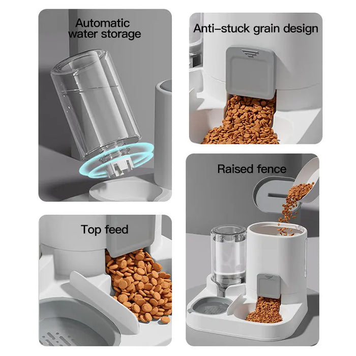 AUSLITH AquaFeed Automatic Gravity Cat Water & Food Dispenser