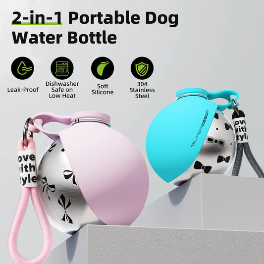 AUSLITH TrekSip  Portable Leak Proof Pet Water Bottle with Bowl