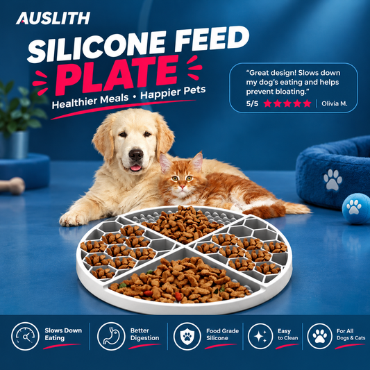 AUSLITH LickEase Silicone Slow Feeder Lick Mat for Dogs & Cats
