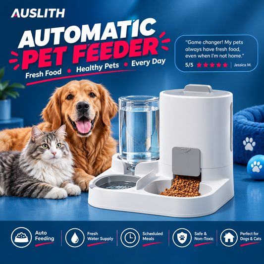 AUSLITH AquaFeed Automatic Gravity Cat Water & Food Dispenser