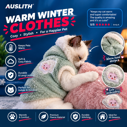 AUSLITH KnitPurr  Warm Winter Cat Sweater for Kittens & Small Cats