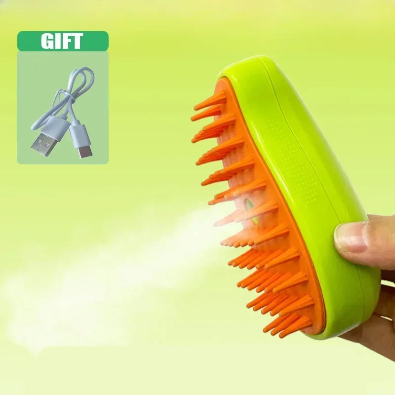 AUSLITH SteamGroom – 3-in-1 De-Shedding Brush for Cats & Dogs