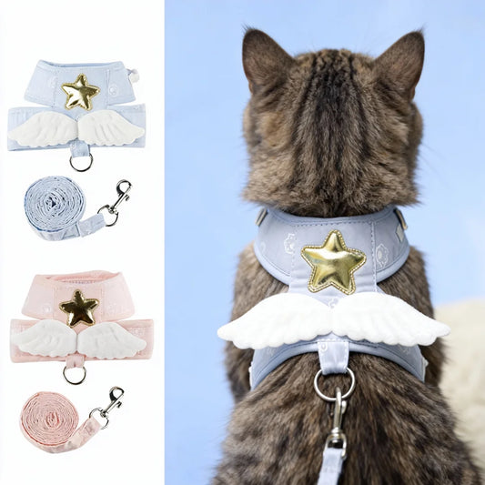 AUSLITH AngelWalk Escape-Proof Cat Harness & Leash Set, Soft Mesh
