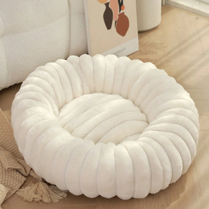AUSLITH PlushRound Washable Donut Dog Bed for Dogs & Cats