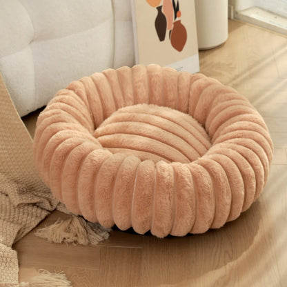 AUSLITH PlushRound Washable Donut Dog Bed for Dogs & Cats