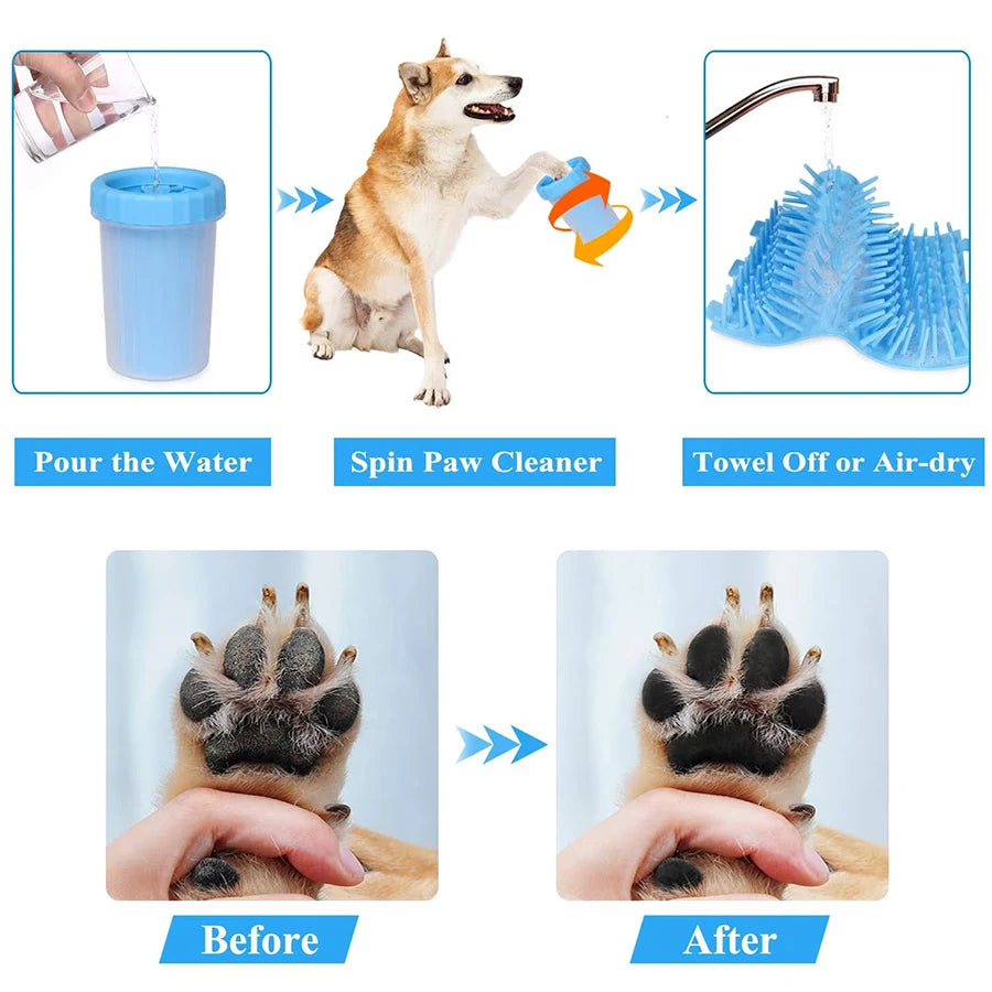AUSLITH CleanPaw Muddy Paw Cleaner Cup with Silicone Brush