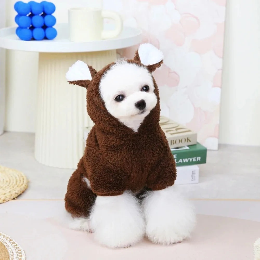 AUSLITH BearHug Fleece Dog Jumpsuit, Warm Winter Coat for Small Dogs