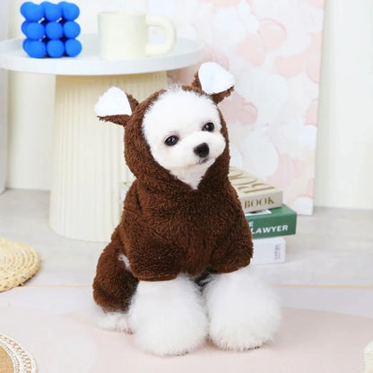 AUSLITH BearHug Fleece Dog Jumpsuit, Warm Winter Coat for Small Dogs