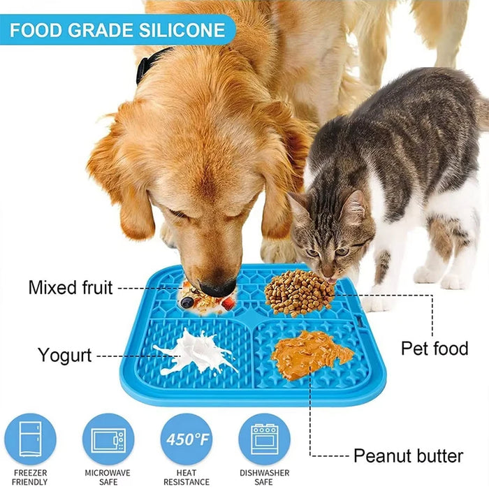 AUSLITH LickEase Silicone Slow Feeder Lick Mat for Dogs & Cats