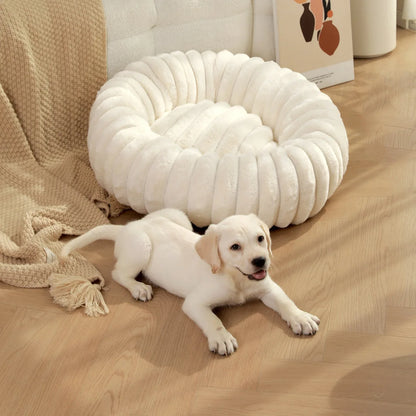 AUSLITH PlushRound Washable Donut Dog Bed for Dogs & Cats