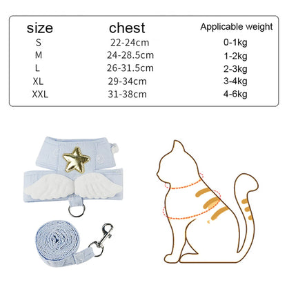 AUSLITH AngelWalk Escape-Proof Cat Harness & Leash Set, Soft Mesh