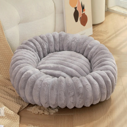 AUSLITH PlushRound Washable Donut Dog Bed for Dogs & Cats