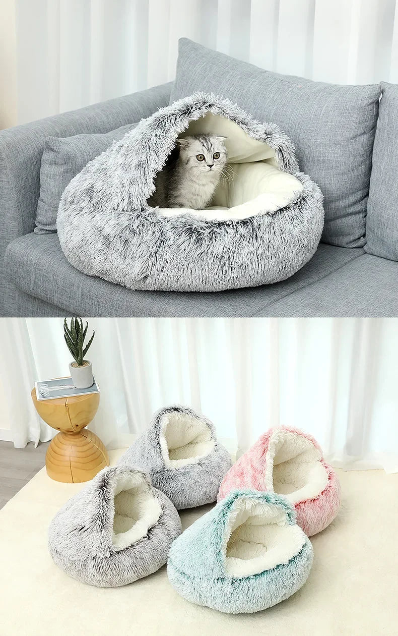 AUSLITH CozyShell  Semi-Enclosed Cat Bed for Cats & Small Dogs