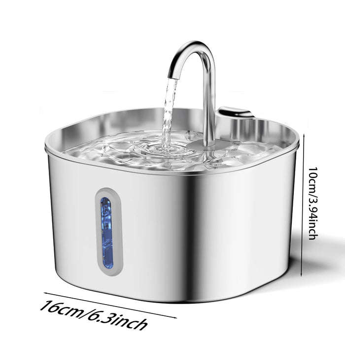 AUSLITH PureFlow – 2.2L Automatic Stainless Steel Cat Water Fountain