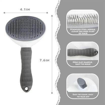 AUSLITH FurGlide  Self-Cleaning Slicker Brush for Cats & Dogs