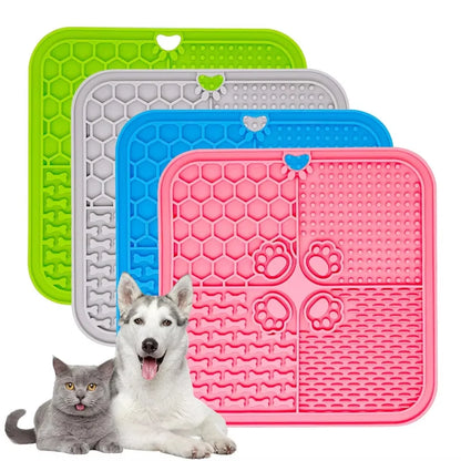 AUSLITH LickEase Silicone Slow Feeder Lick Mat for Dogs & Cats