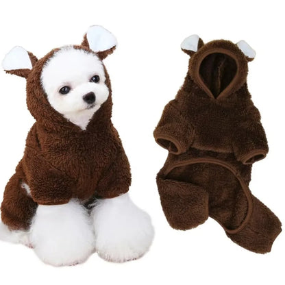 AUSLITH BearHug Fleece Dog Jumpsuit, Warm Winter Coat for Small Dogs