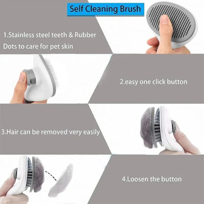 AUSLITH FurGlide  Self-Cleaning Slicker Brush for Cats & Dogs