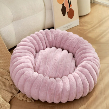 AUSLITH PlushRound Washable Donut Dog Bed for Dogs & Cats