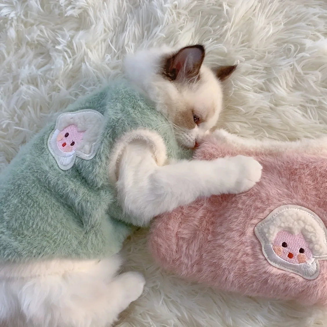 AUSLITH KnitPurr  Warm Winter Cat Sweater for Kittens & Small Cats