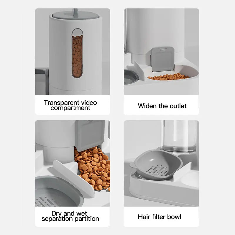 AUSLITH AquaFeed Automatic Gravity Cat Water & Food Dispenser