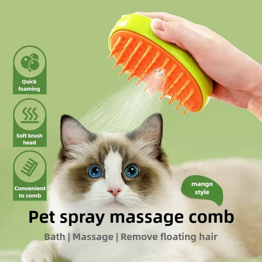 AUSLITH SteamGroom – 3-in-1 De-Shedding Brush for Cats & Dogs