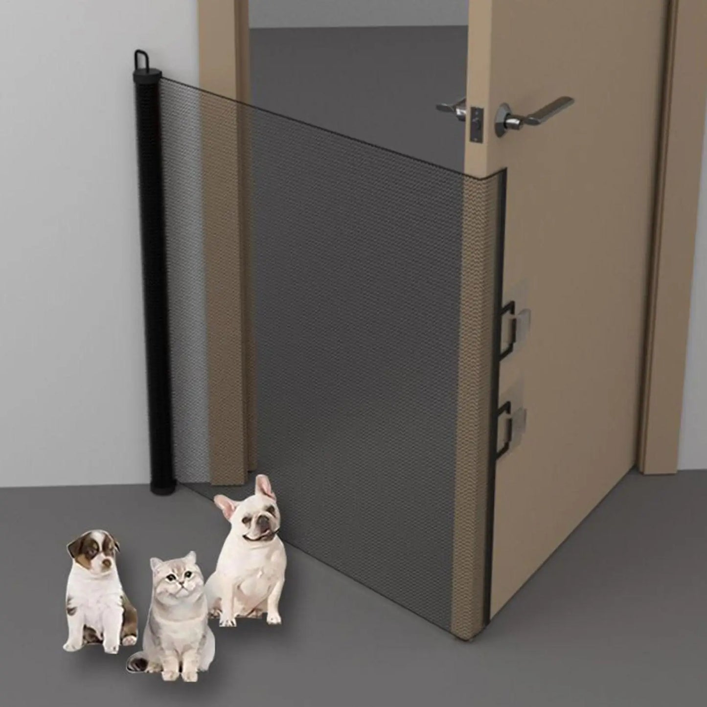 AUSLITH FlexiGate  No-Drill Retractable Dog & Cat Gate, Mesh Fence