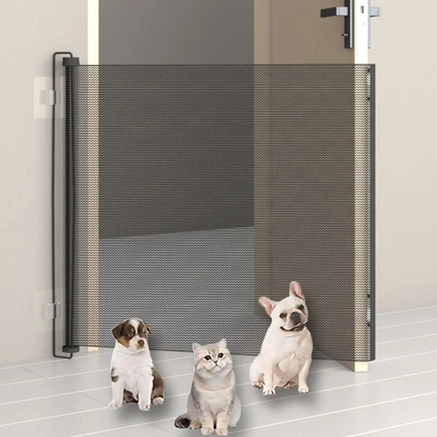 AUSLITH FlexiGate  No-Drill Retractable Dog & Cat Gate, Mesh Fence