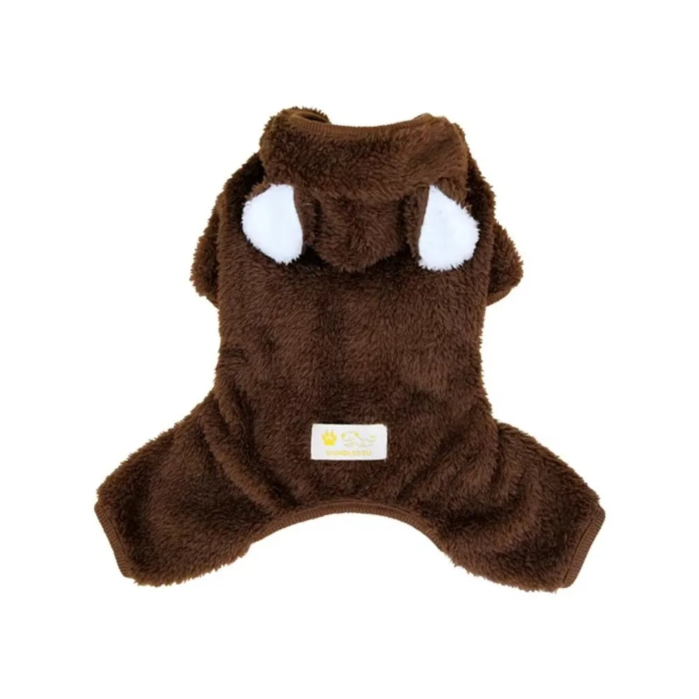 AUSLITH BearHug Fleece Dog Jumpsuit, Warm Winter Coat for Small Dogs