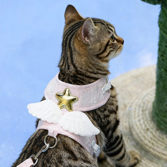 AUSLITH AngelWalk Escape-Proof Cat Harness & Leash Set, Soft Mesh