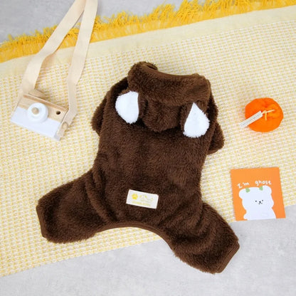 AUSLITH BearHug Fleece Dog Jumpsuit, Warm Winter Coat for Small Dogs