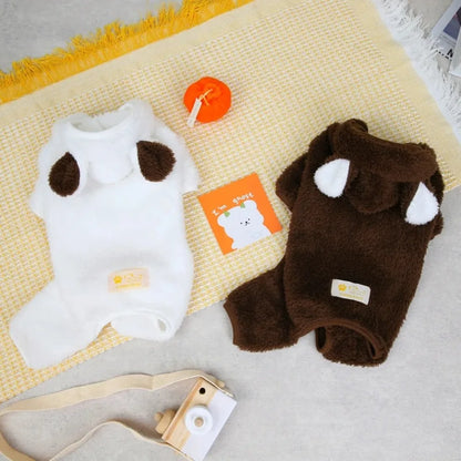 AUSLITH BearHug Fleece Dog Jumpsuit, Warm Winter Coat for Small Dogs