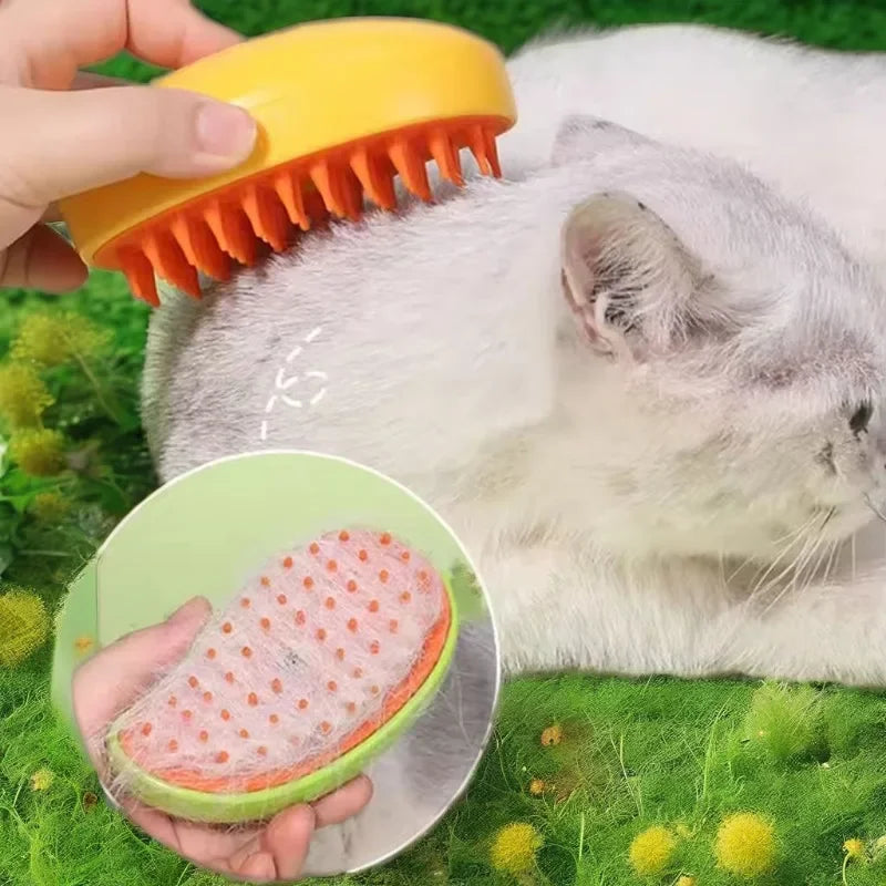AUSLITH SteamGroom – 3-in-1 De-Shedding Brush for Cats & Dogs