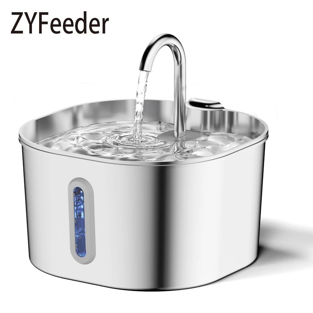 AUSLITH PureFlow – 2.2L Automatic Stainless Steel Cat Water Fountain