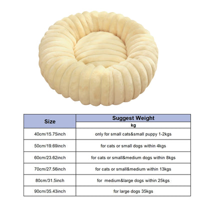AUSLITH PlushRound Washable Donut Dog Bed for Dogs & Cats