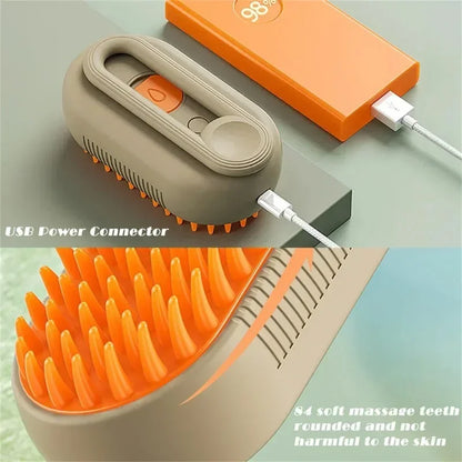 AUSLITH SteamGroom – 3-in-1 De-Shedding Brush for Cats & Dogs