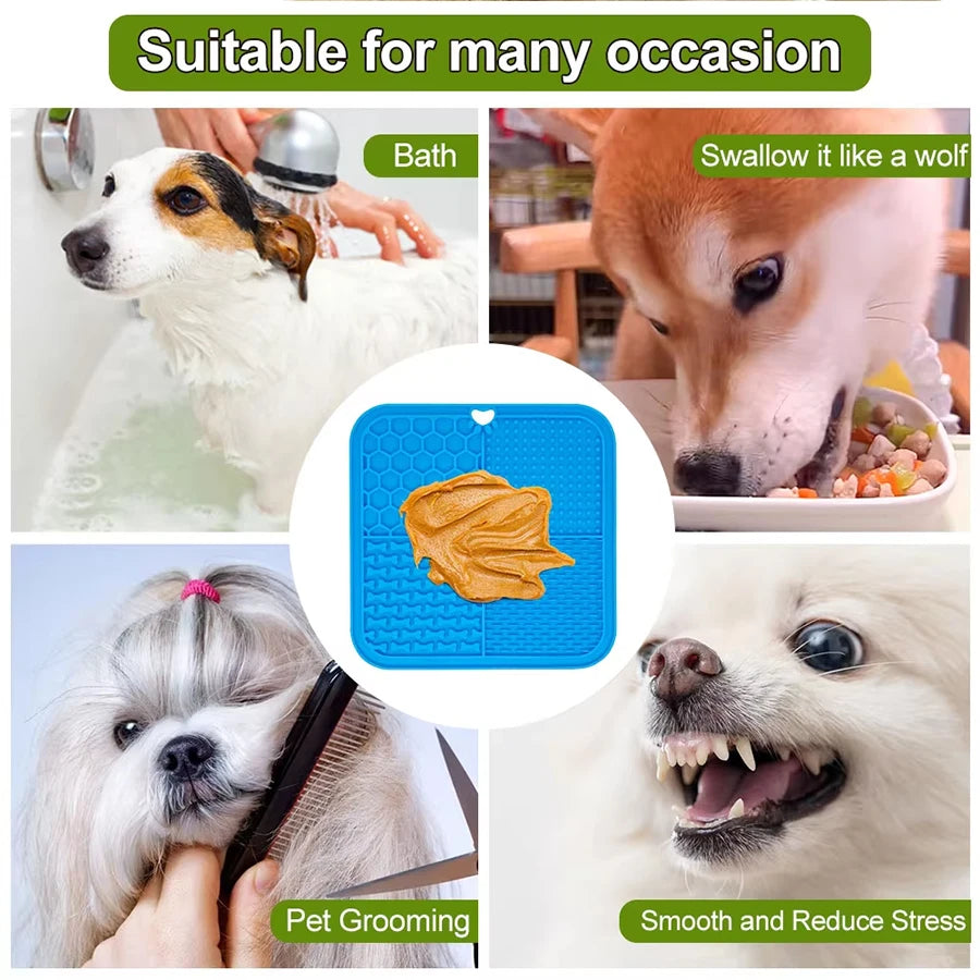 AUSLITH LickEase Silicone Slow Feeder Lick Mat for Dogs & Cats
