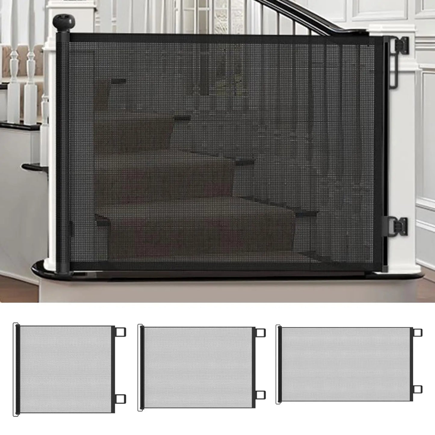 AUSLITH FlexiGate  No-Drill Retractable Dog & Cat Gate, Mesh Fence