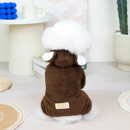 AUSLITH BearHug Fleece Dog Jumpsuit, Warm Winter Coat for Small Dogs
